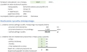 Jak poprawnie wyliczyć ryczałt samochodowy za część miesiąca – uniknij błędów