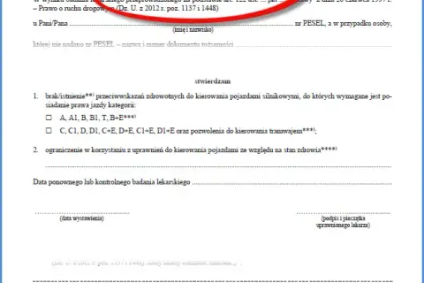 Ile ważne jest orzeczenie lekarskie na prawo jazdy kat B i co grozi bez niego?
